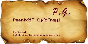 Psenkó Gyöngyi névjegykártya